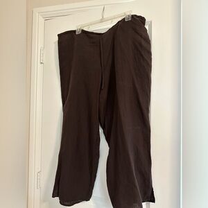 Eileen Fisher brown cargo pants with drawstring